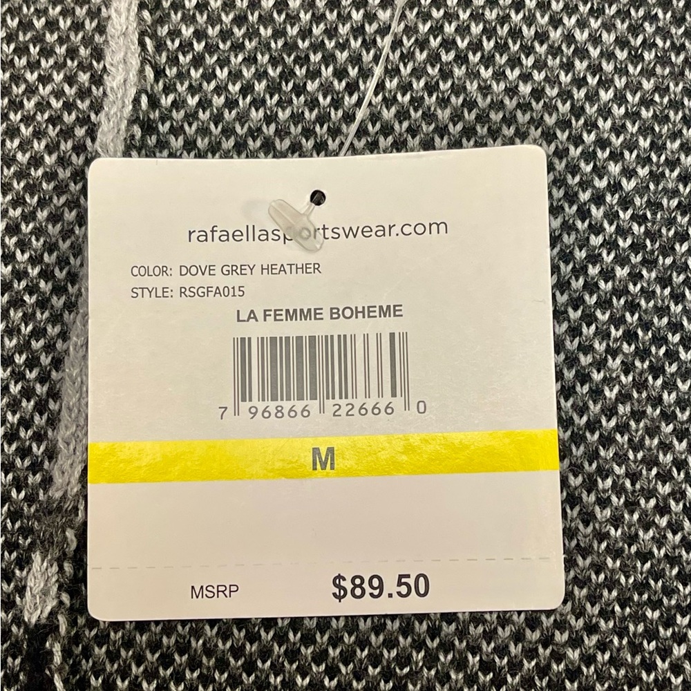 Rafaella Women’s Plaid Zipper Poncho Sweater – Gray & Black Cape Style (NWT) - Picture 5 of 8